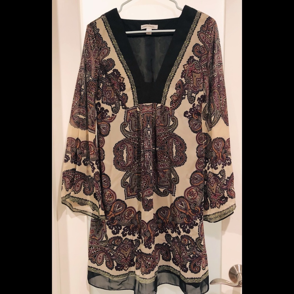 Boston Proper dress “boho” style with bell sleeves. Size Small